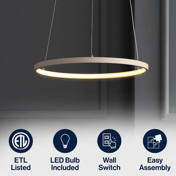 Brice Modern Contemporary Iron Integrated LED Pendant